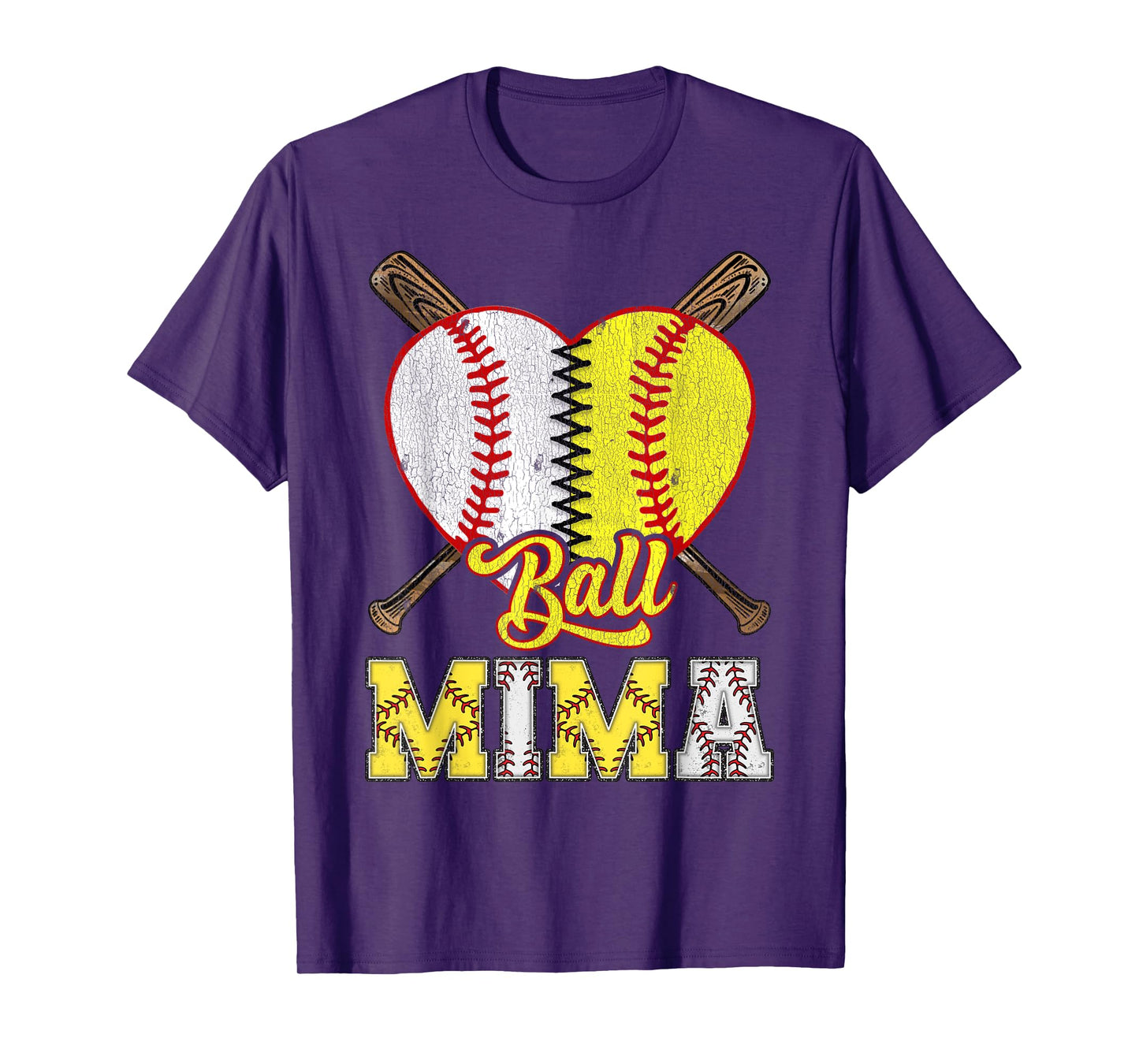 Mima Of Both Ball Mima Half Baseball Softball T-Shirt