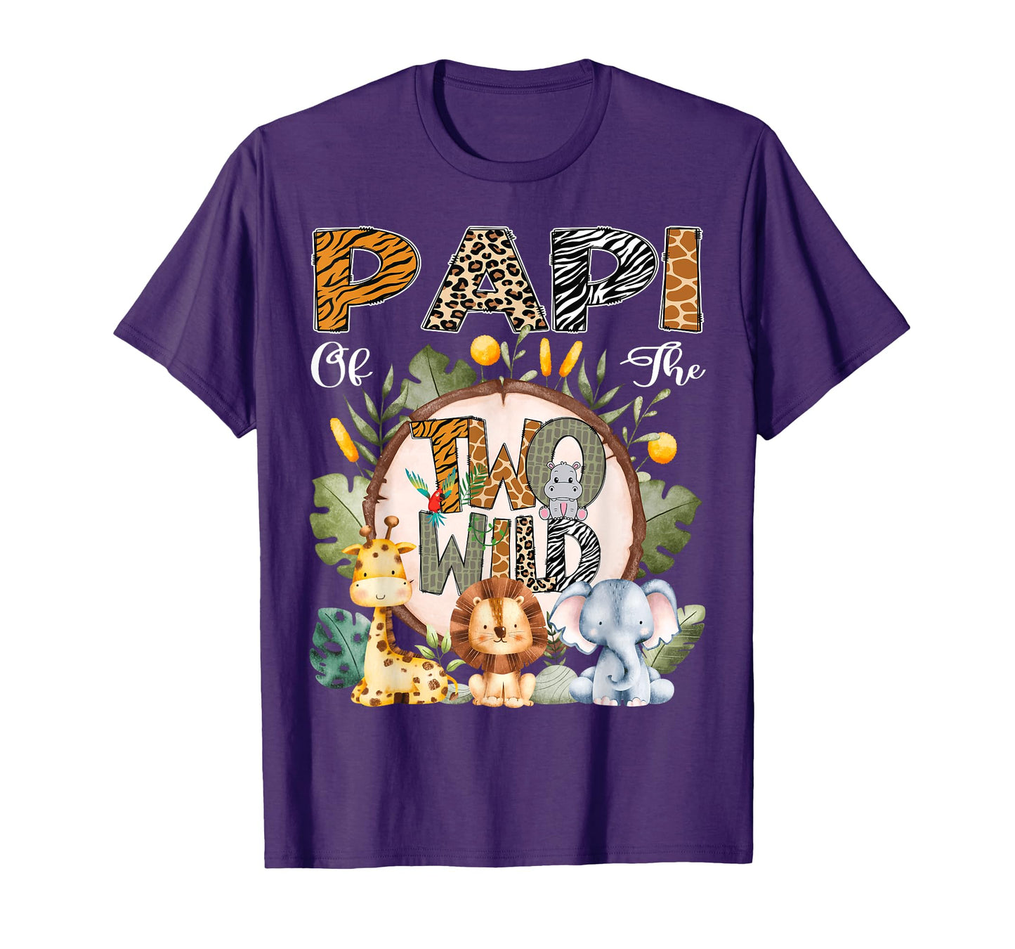 Papi Of The Two Wild Animal Safari 2Nd Birthday Party T-Shirt