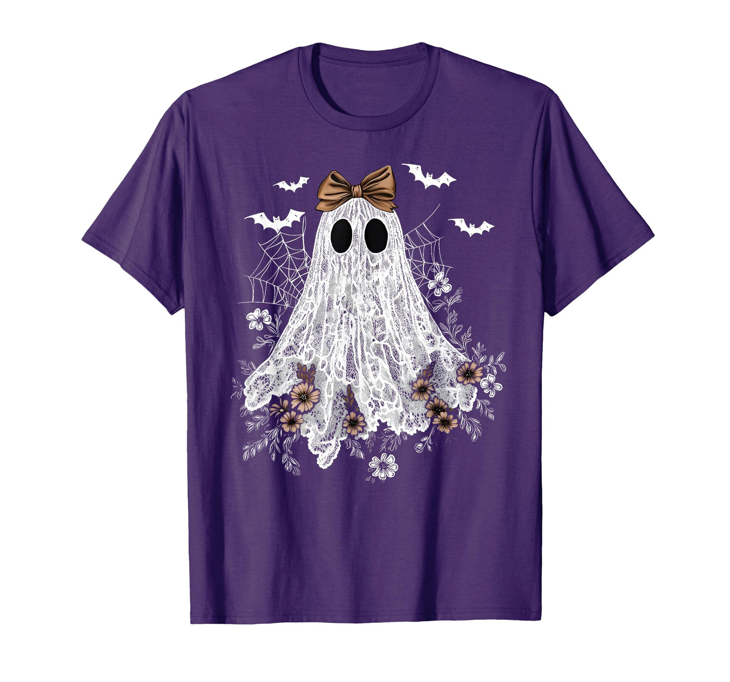 Funny Ghost Wildflower Coquette Bow Halloween Spooky Season T-Shirt