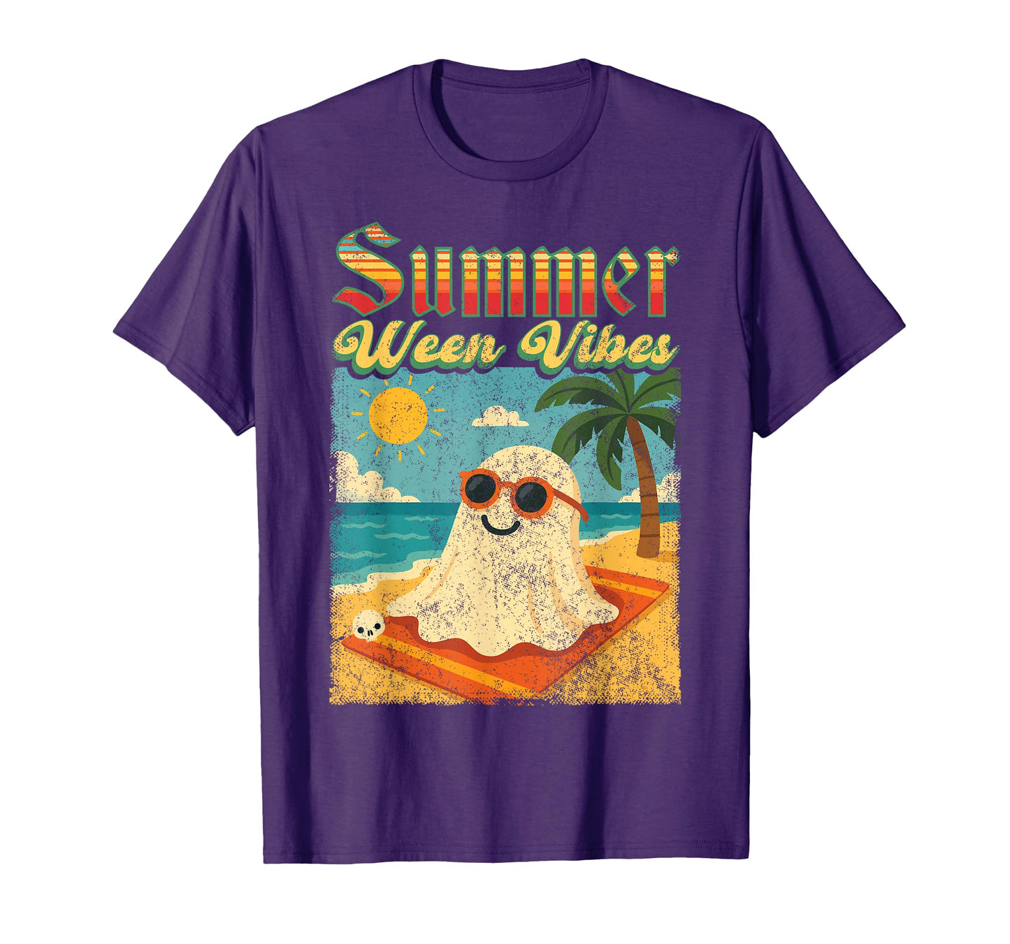 Summerween Vibes Ghost Funny Summer Halloween T-Shirt