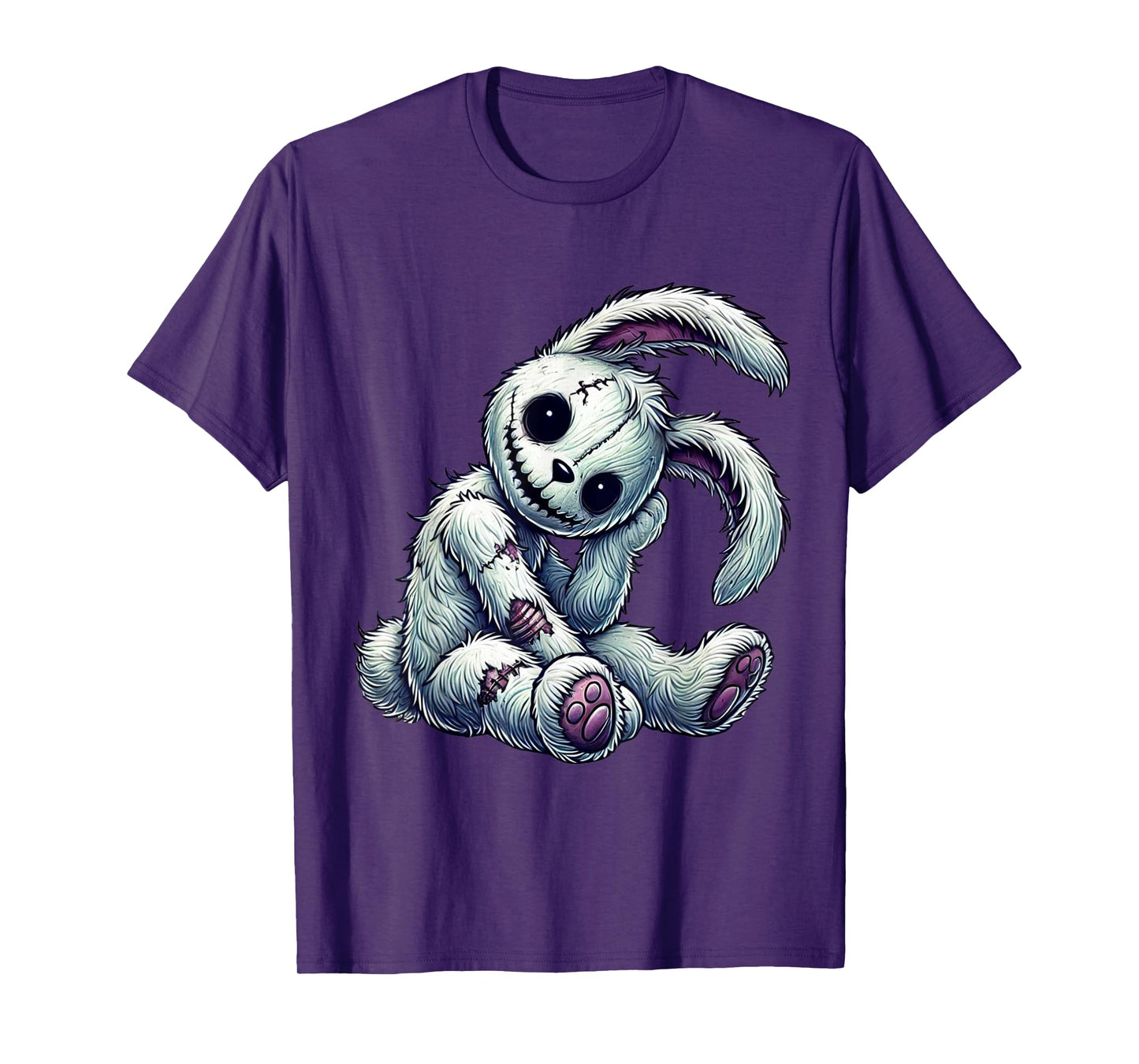Zombie Bunny Stitched Easter gothic and Creepy Halloween T-Shirt