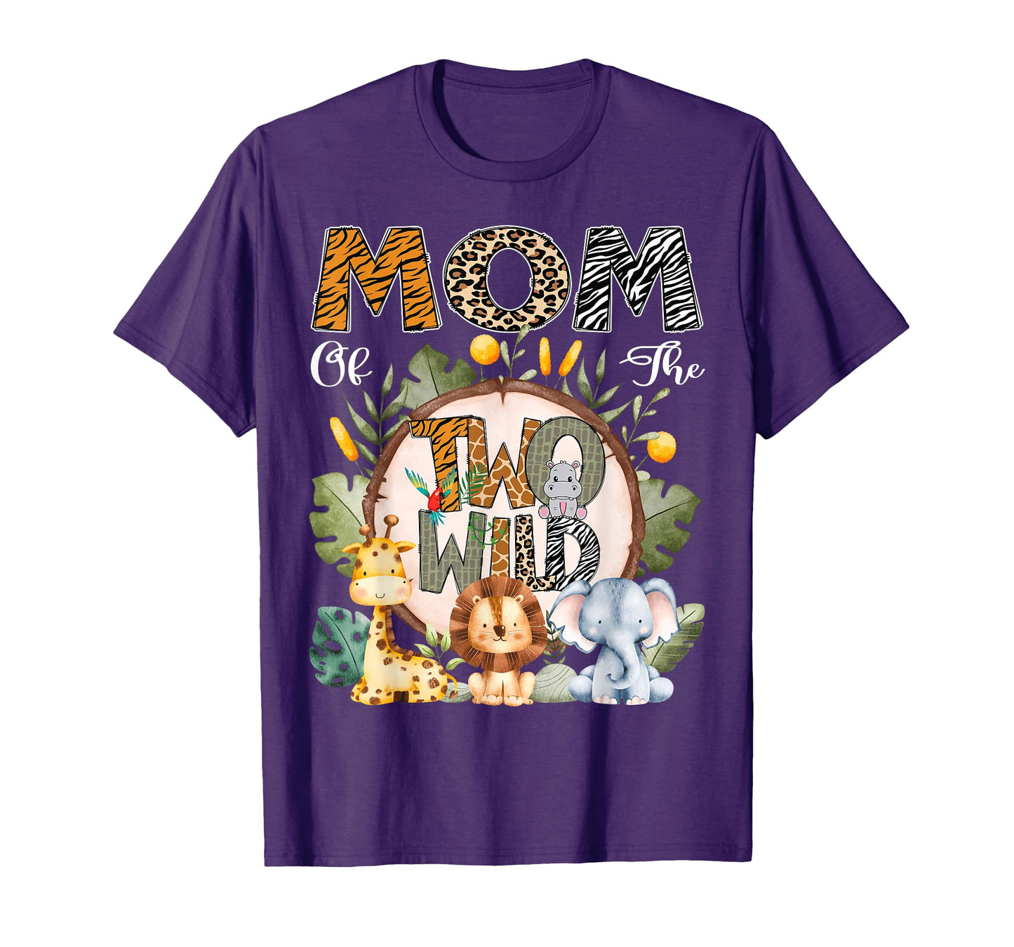 Mom Of The Two Wild Animal Safari 2Nd Birthday Party T-Shirt