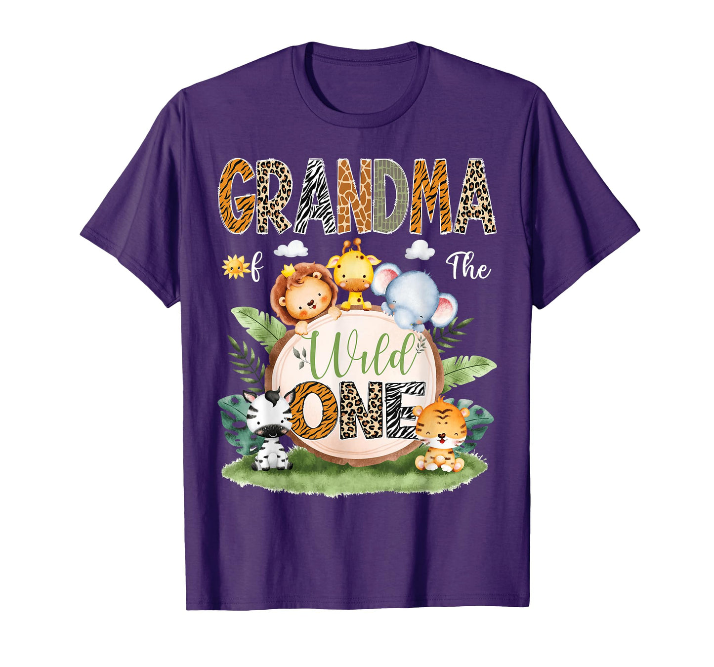 Grandma Of The Wild One Funny 1St Birthday Safari Jungle T-Shirt
