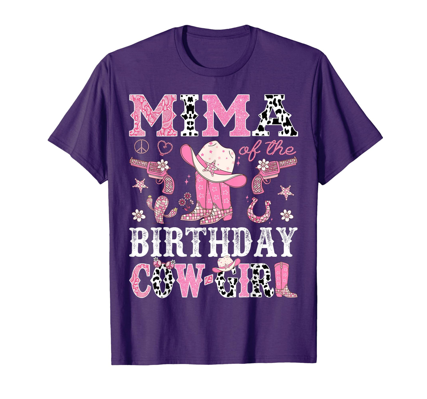 Mima Of The Birthday CowGirl Pink Disco Rodeo Western T-Shirt