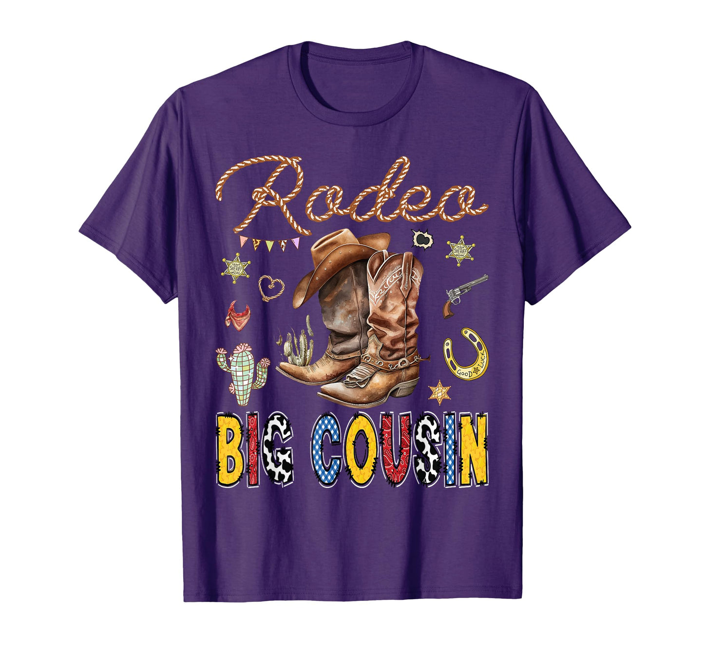 Rodeo Big Cousin Western Cowboy Birthday Matching Family T-Shirt