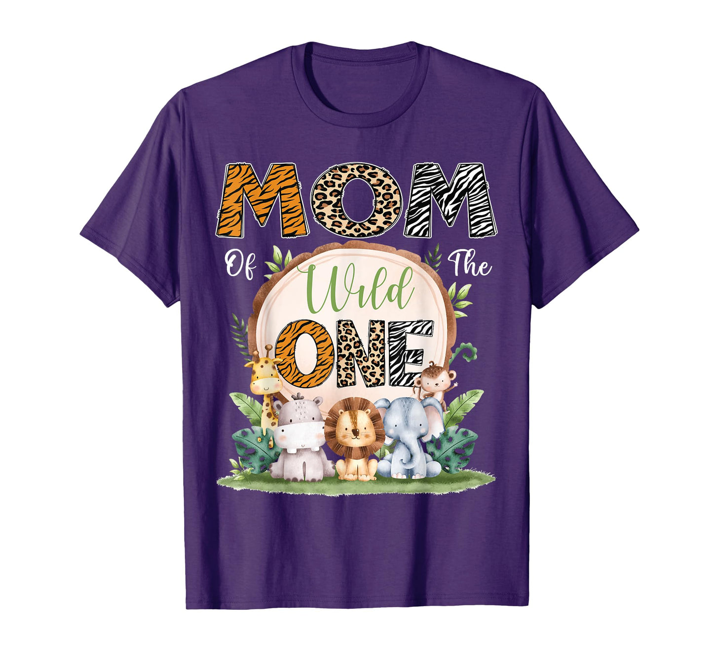 Mom Of The Wild One First Birthday Safari Woodland T-Shirt