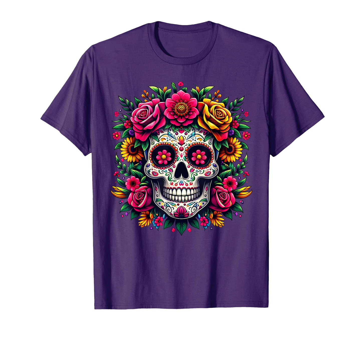 Day Of The Dead Dia De Los Muertos Sugar Skull Halloween T-Shirt