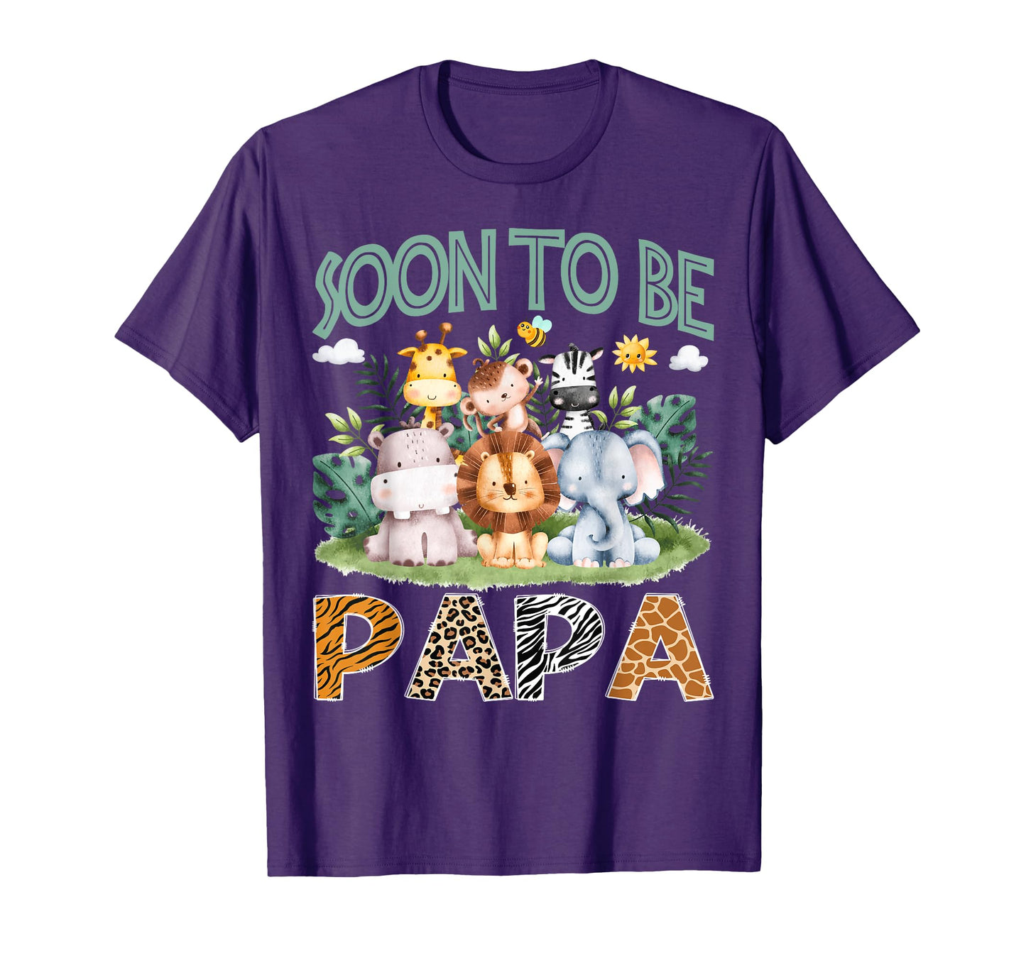 Soon To Be Papa Animal Safari Jungle Gender Reveal T-Shirt