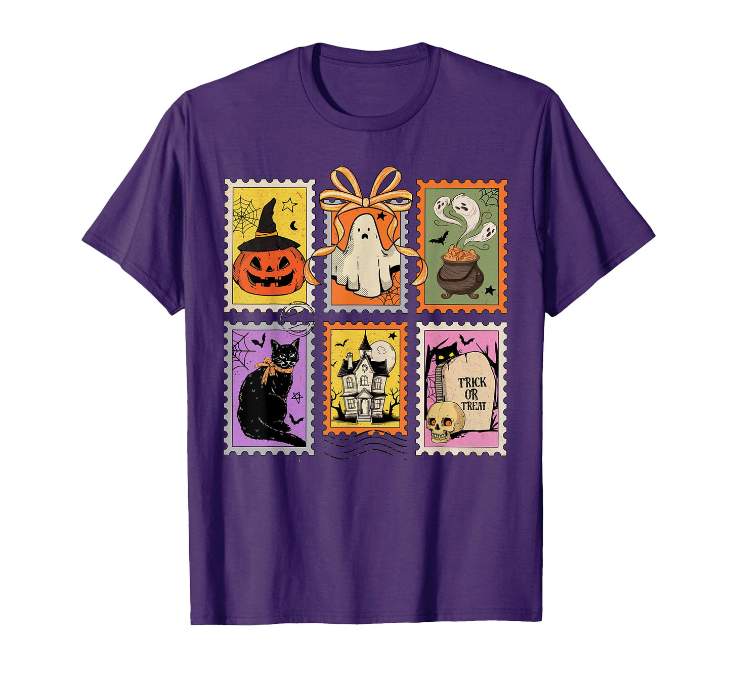 Retro Halloween Cat Ghost Spooky Season T-Shirt