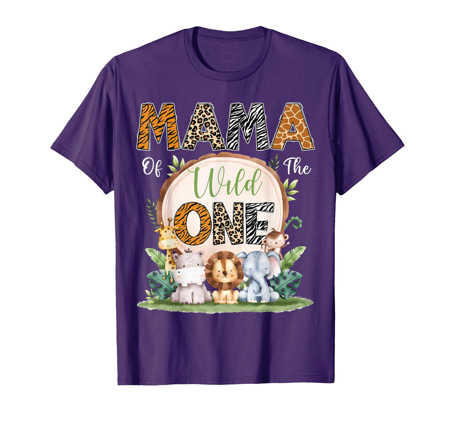 Mama Of The Wild One First Birthday Safari Woodland T-Shirt
