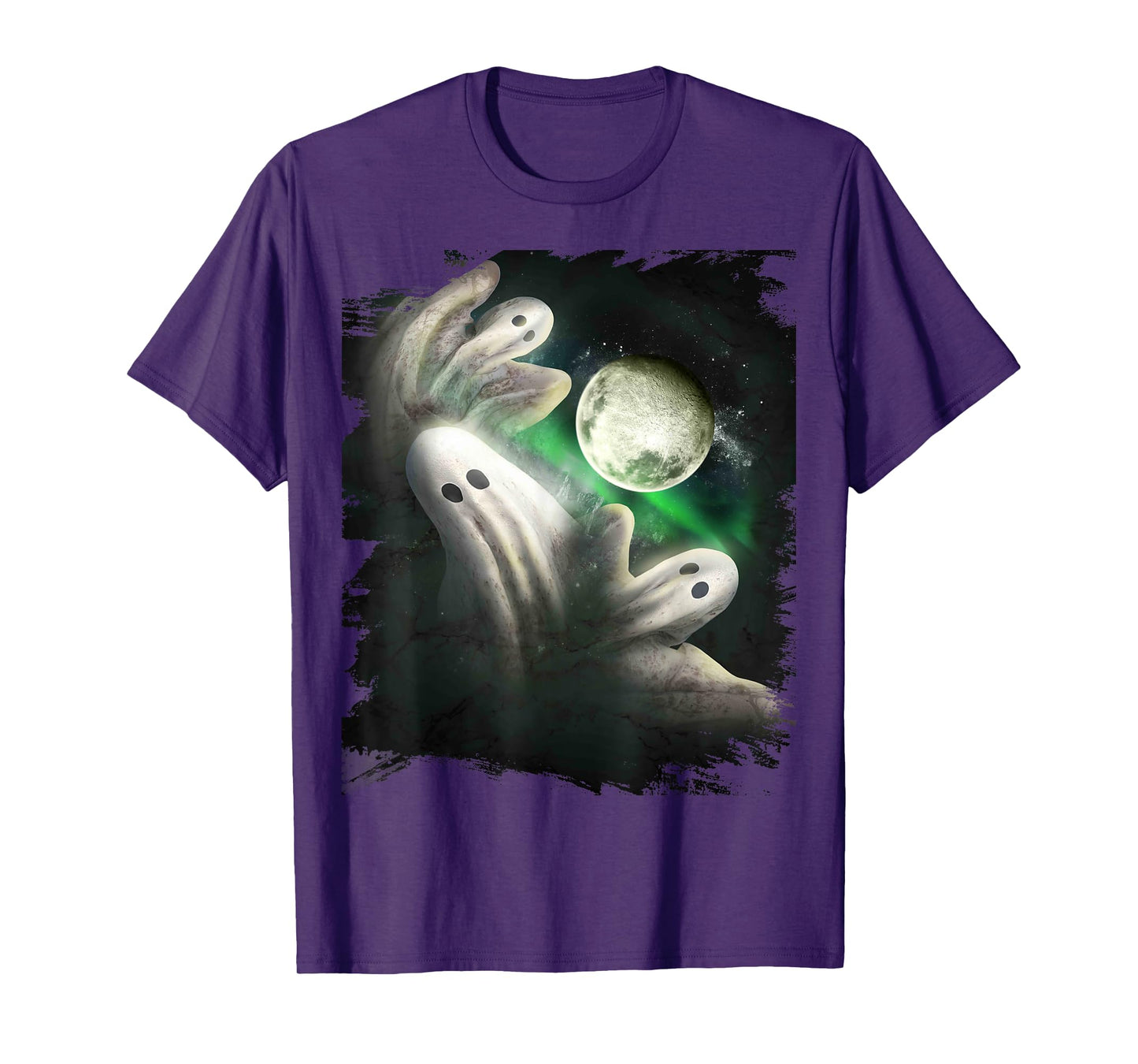 3 Three Ghost Moon, Wolf Ghosts Howling, Funny Halloween T-Shirt