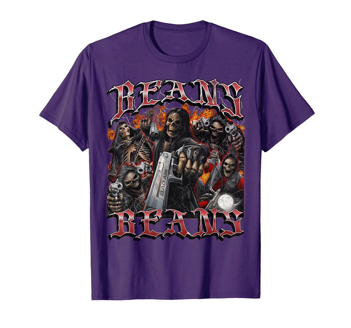 Beans Funny Hard Skeleton Meme Bootleg Graphic T-Shirt