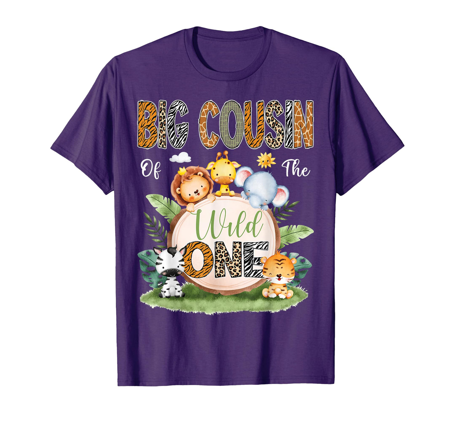 Big Cousin Of The Wild One 1St Birthday Kids Safari Jungle T-Shirt