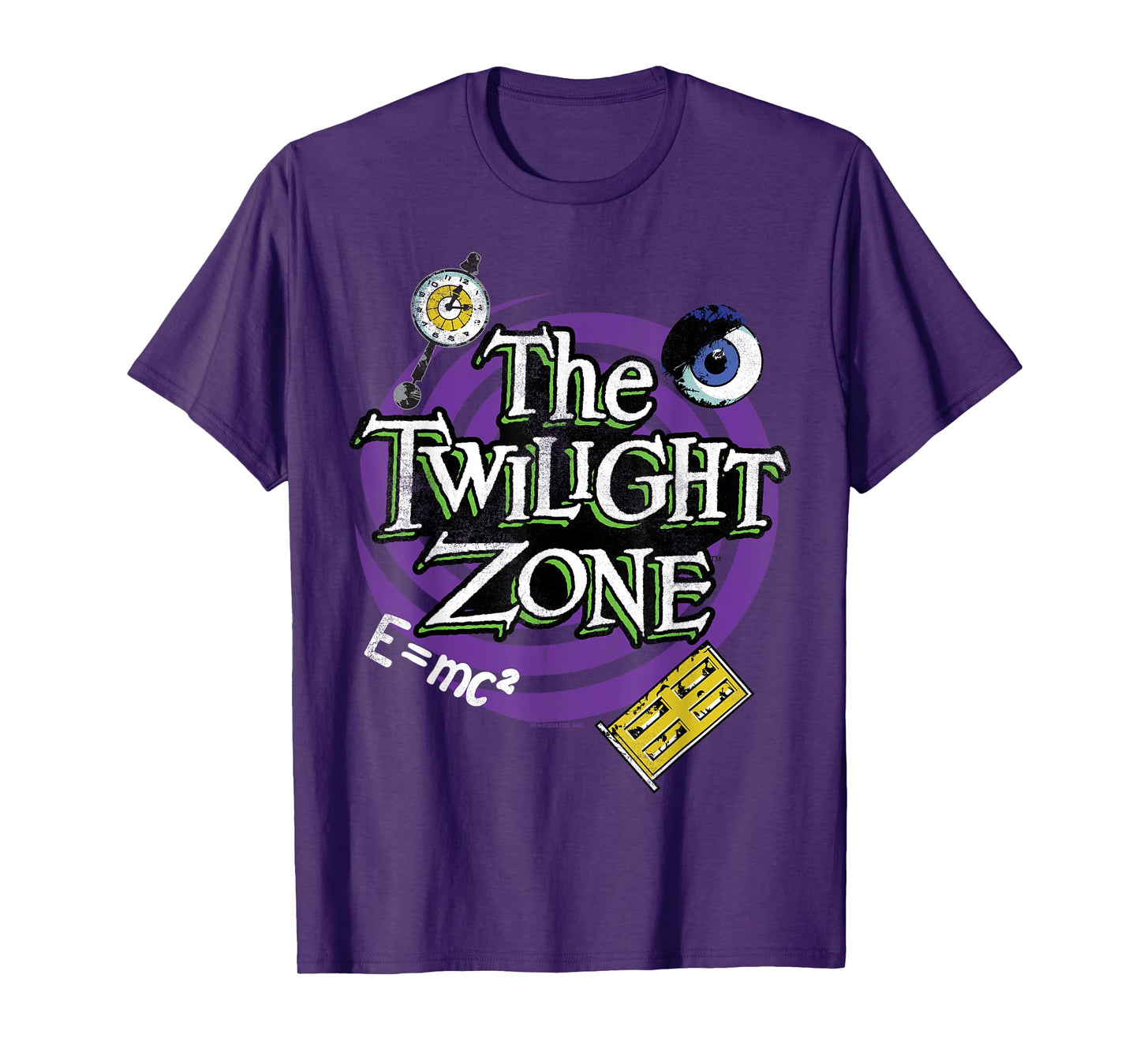 The Twilight Zone Title Halloween Spiral Door Purple T-Shirt