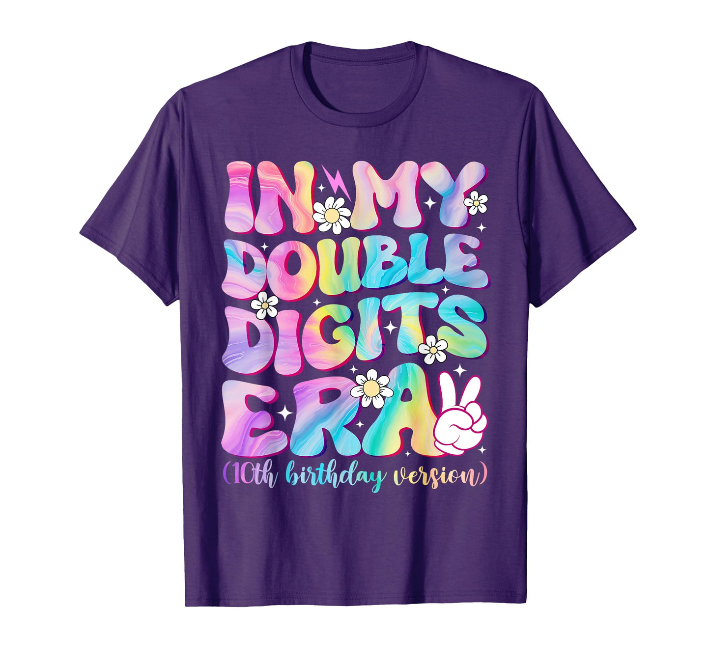 10th Birthday Girl In My Double Digits Era Retro 10 Year Old T-Shirt