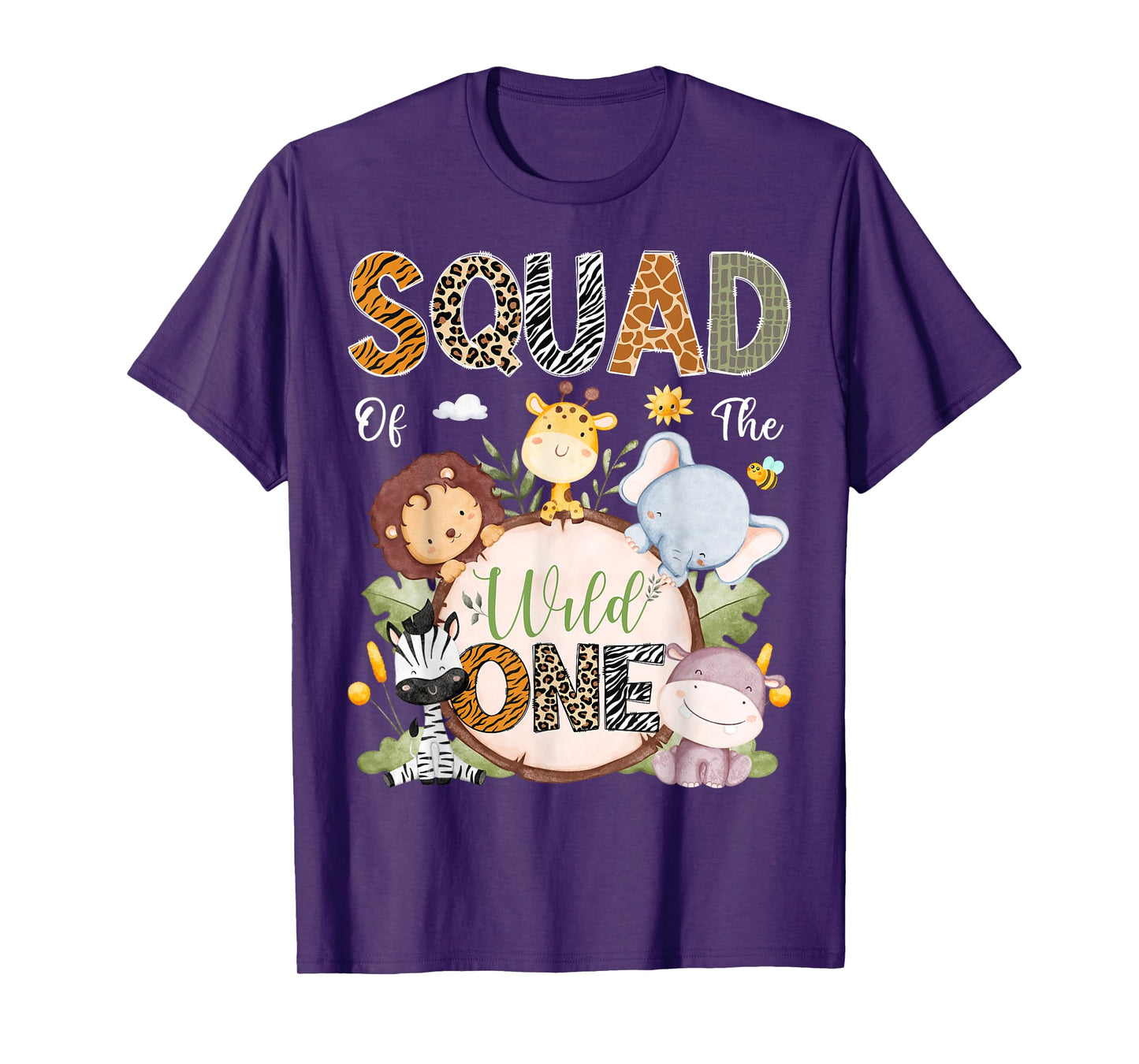 Squad Of The Wild One 1St Birthday Safari Jungle Animals T-Shirt
