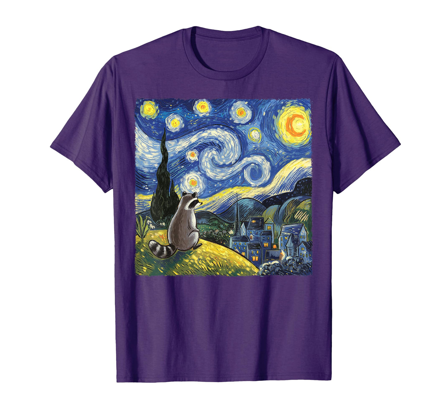 Raccoon Starry Night Van Gogh Racoon Gifts For Men Women Kid T-Shirt