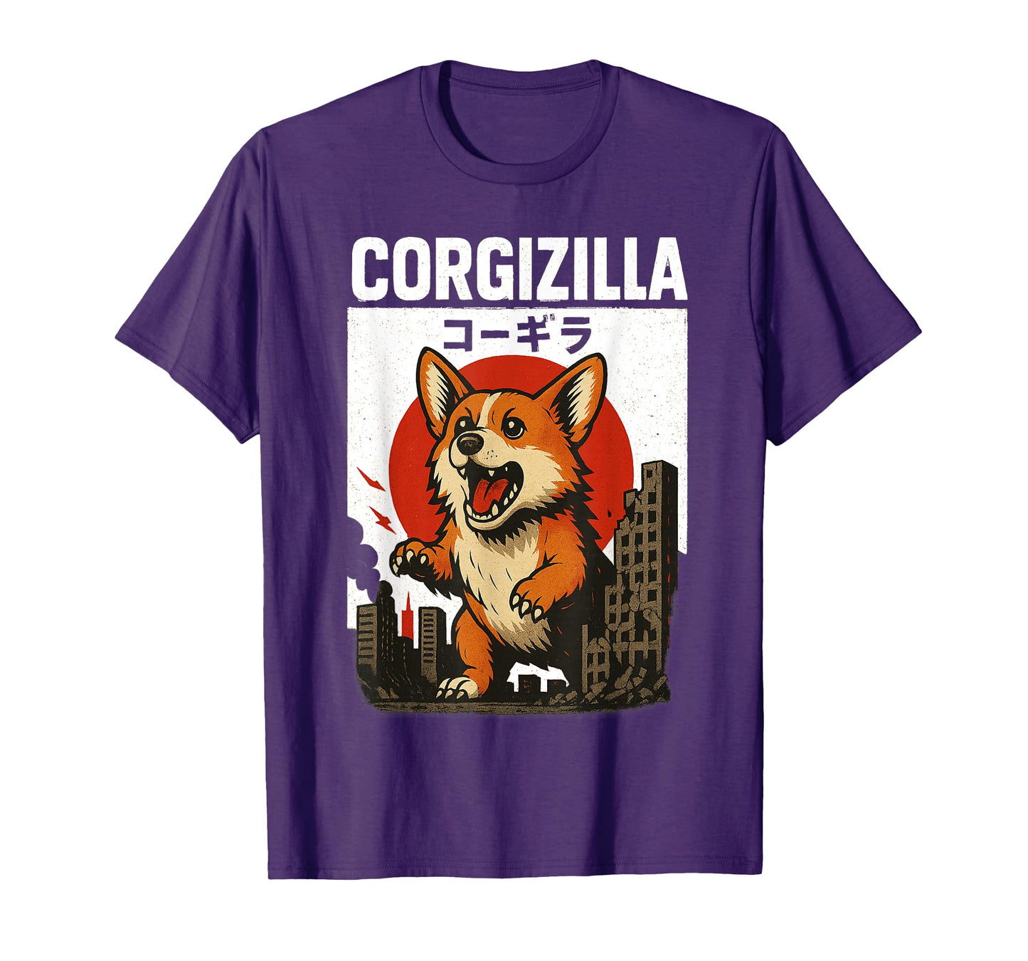 CorgiZilla Parody Japanese Art Funny Monster Corgi Attack T-Shirt