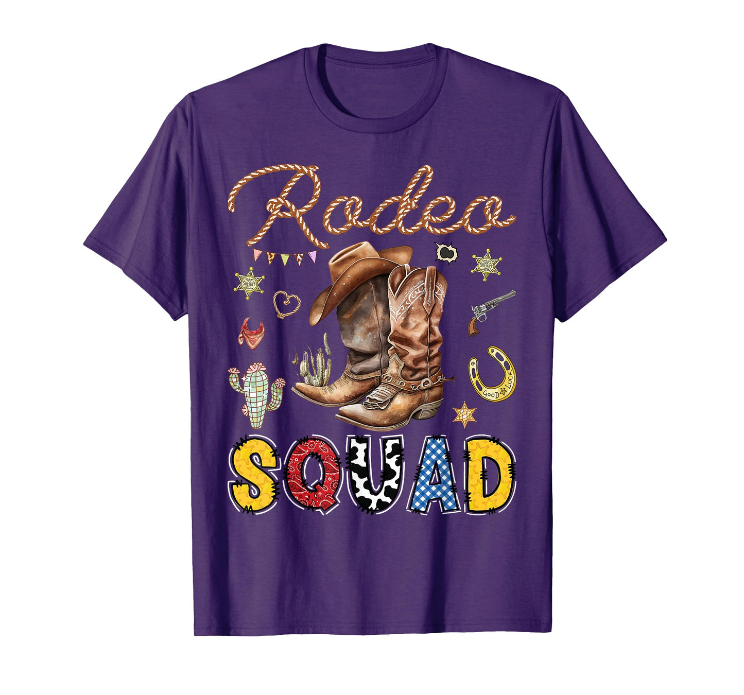 Rodeo Squad Western Cowboy Birthday Matching Family T-Shirt