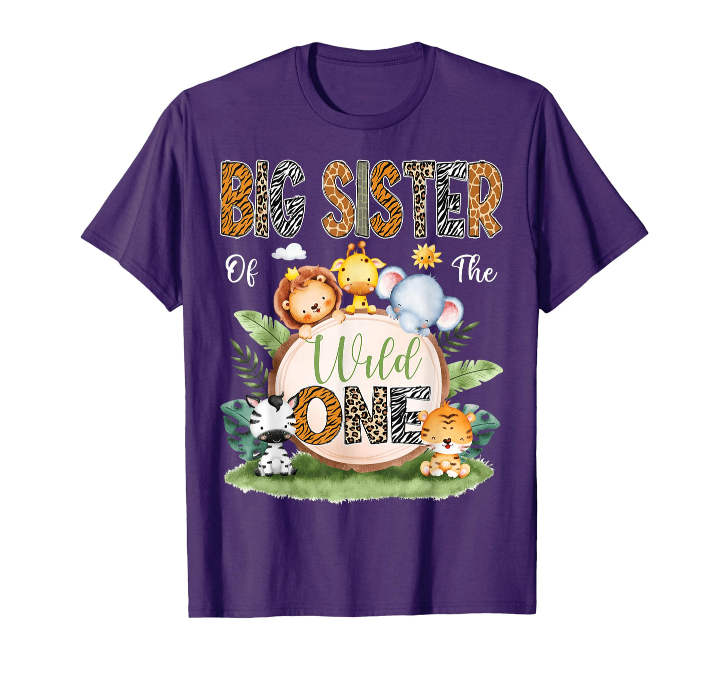 Big Sister Of The Wild One 1St Birthday Kids Safari Jungle T-Shirt