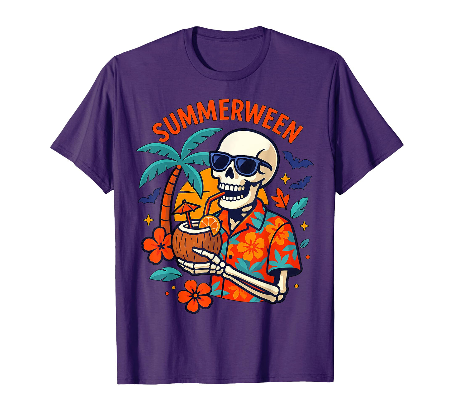 Halloween Summer Ween Skeleton Spooky Vacation Float Costume T-Shirt