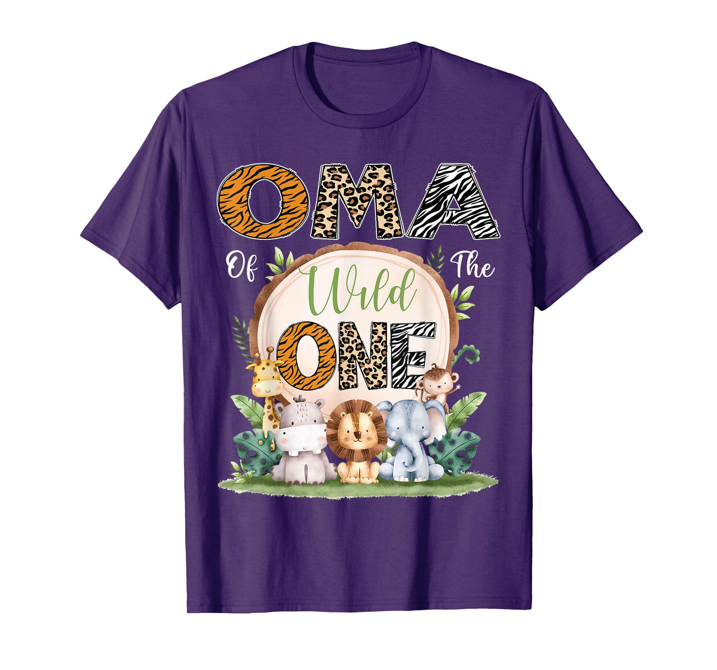 Oma Of The Wild One First Birthday Safari Woodland T-Shirt