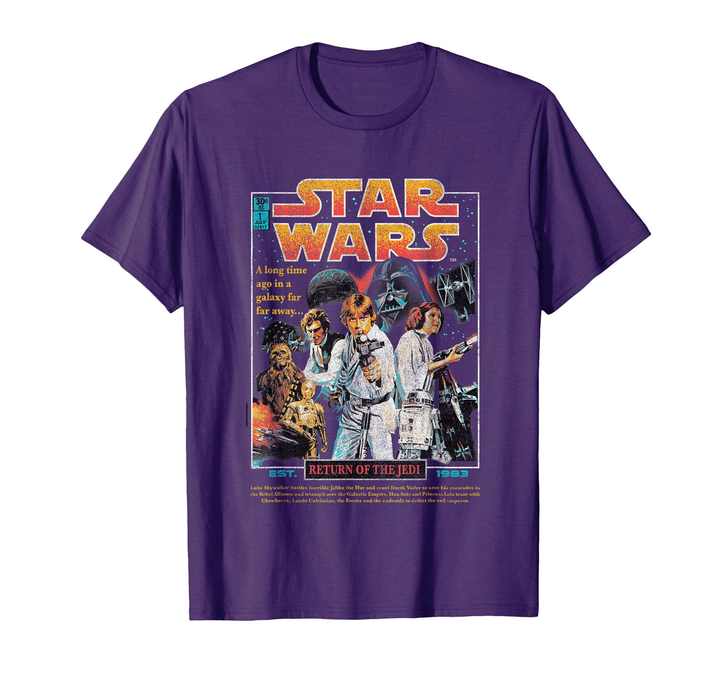 Star Wars Return Of The Jedi Retro Group Poster T-Shirt