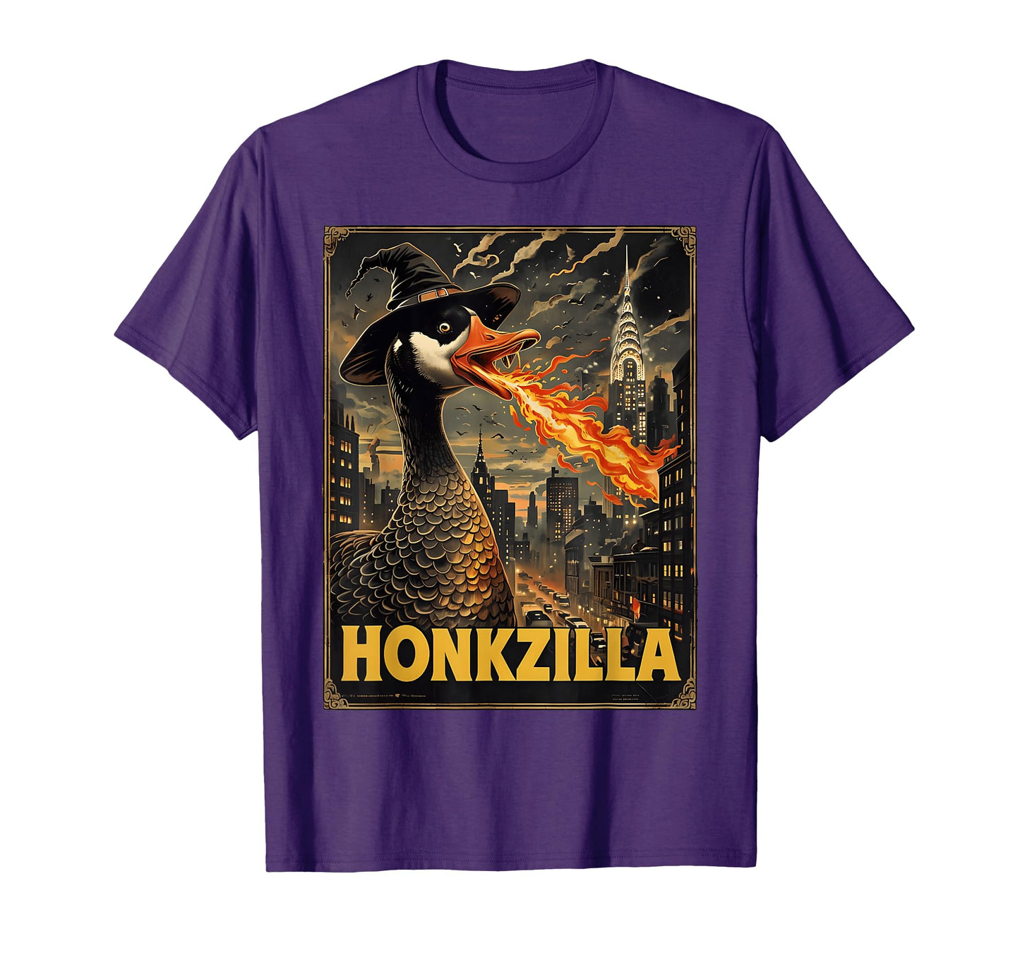 Honkzilla Goose Halloween Silly Goose Horror Spooky Goose T-Shirt