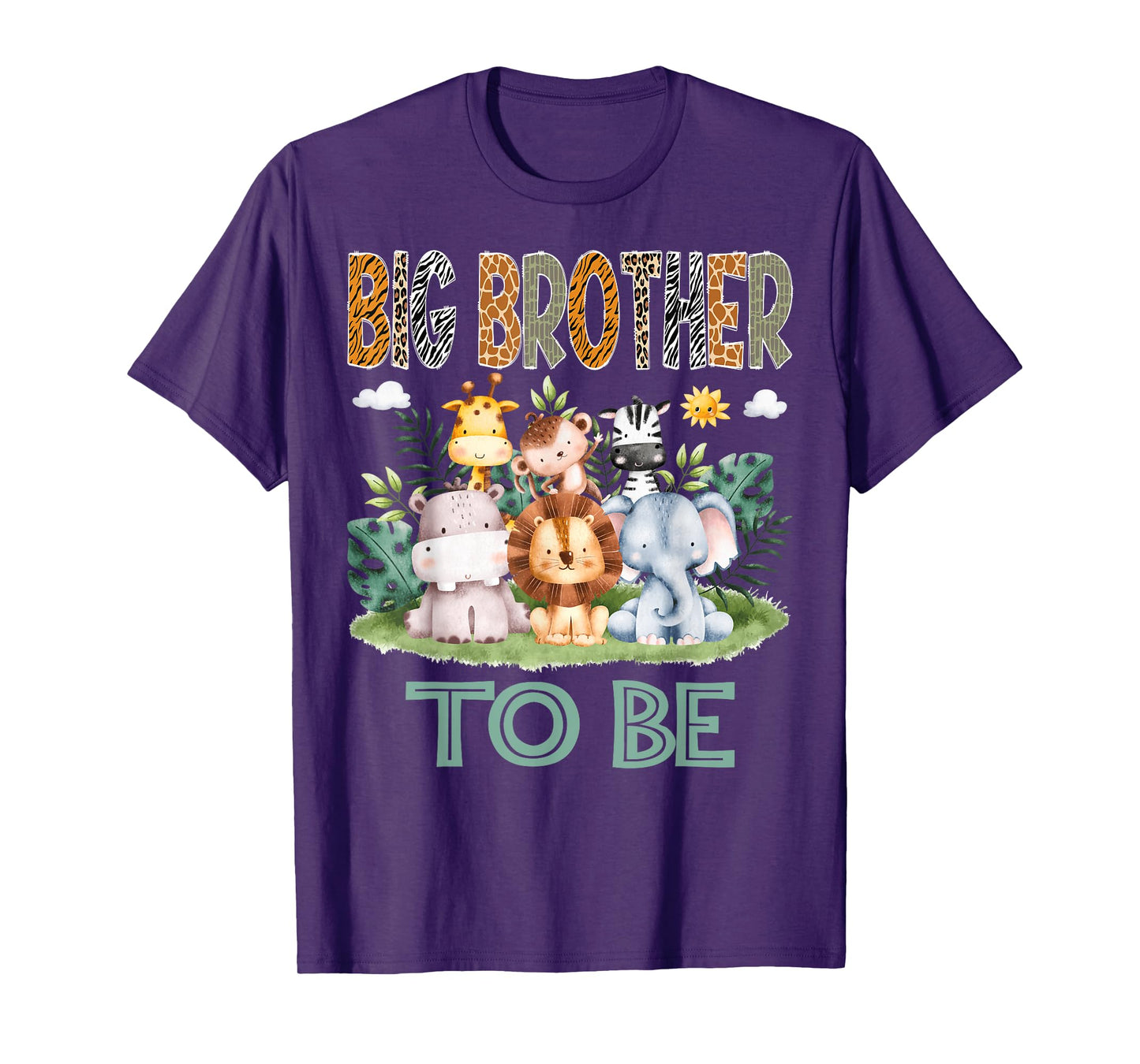 Soon To Be Big Brother Safari Jungle Animal Gender Reveal T-Shirt