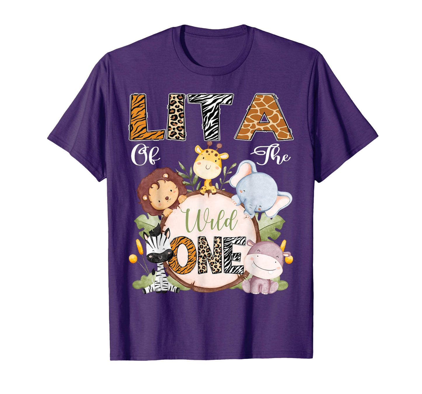 Lita Of The Wild One 1St Birthday Safari Woodland T-Shirt