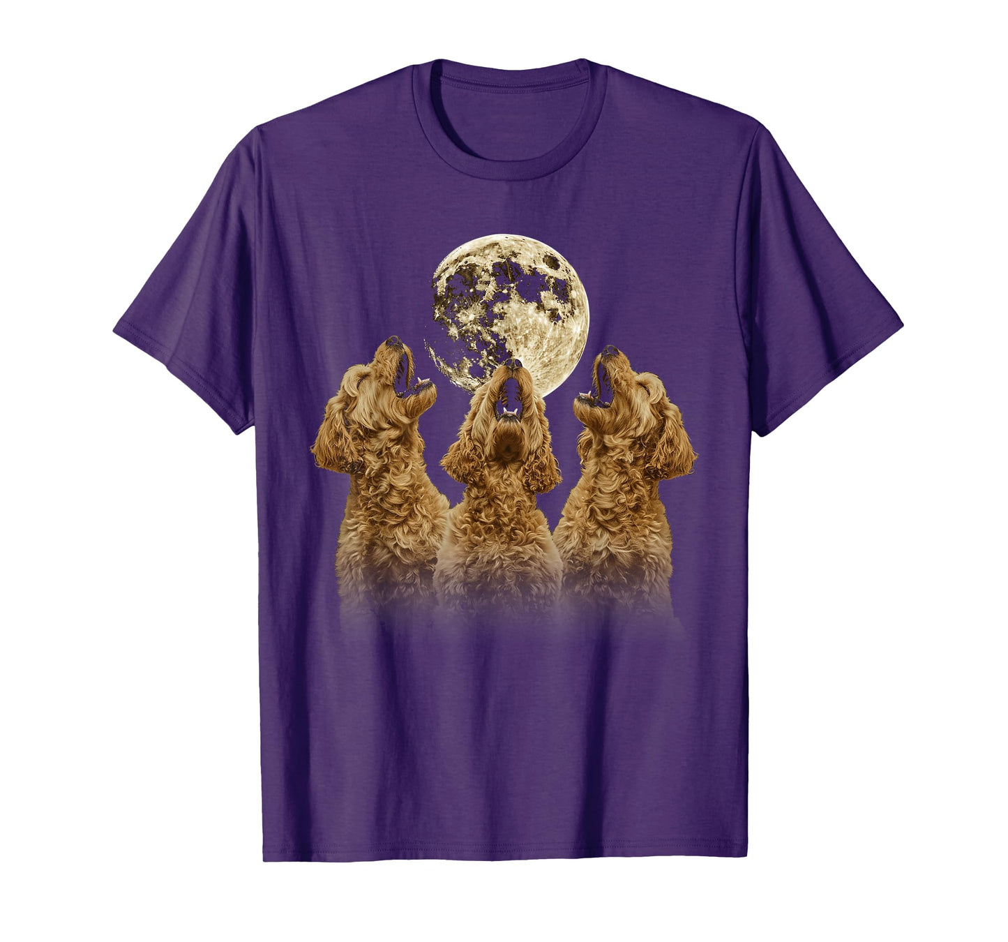 Golden Doodle Goldendoodle Dog Howling Moon T-Shirt