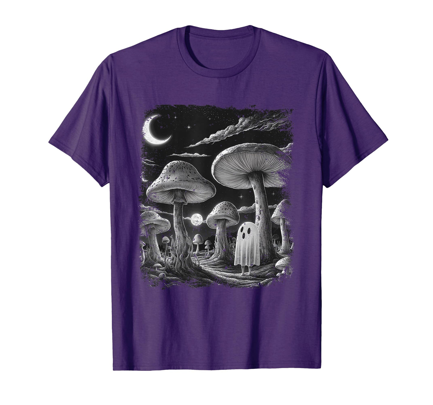 Ghost Mushroom Halloween Vintage T-Shirt