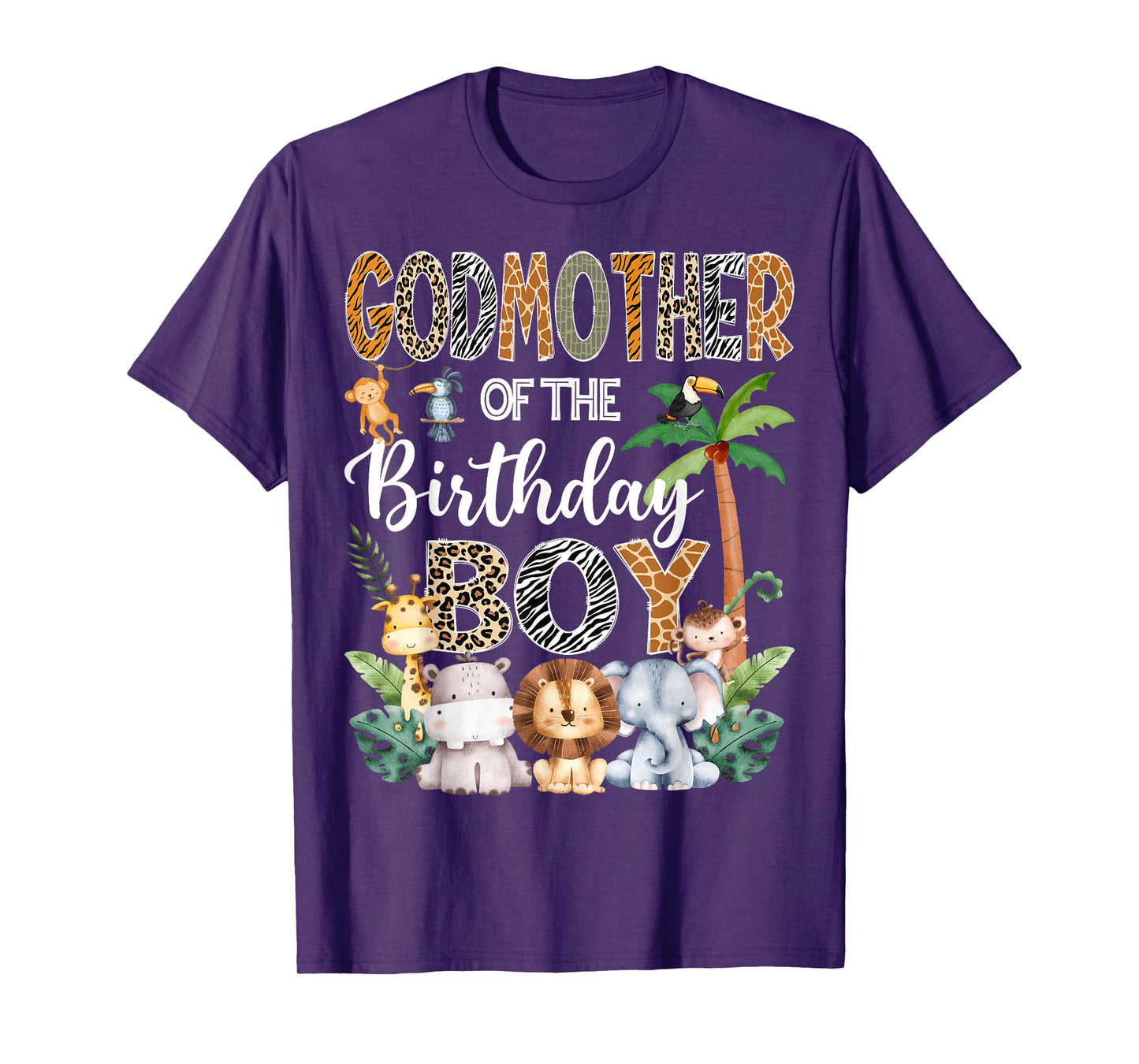 GodMother Of The Birthday Boy Safari Jungle Bday Party T-Shirt