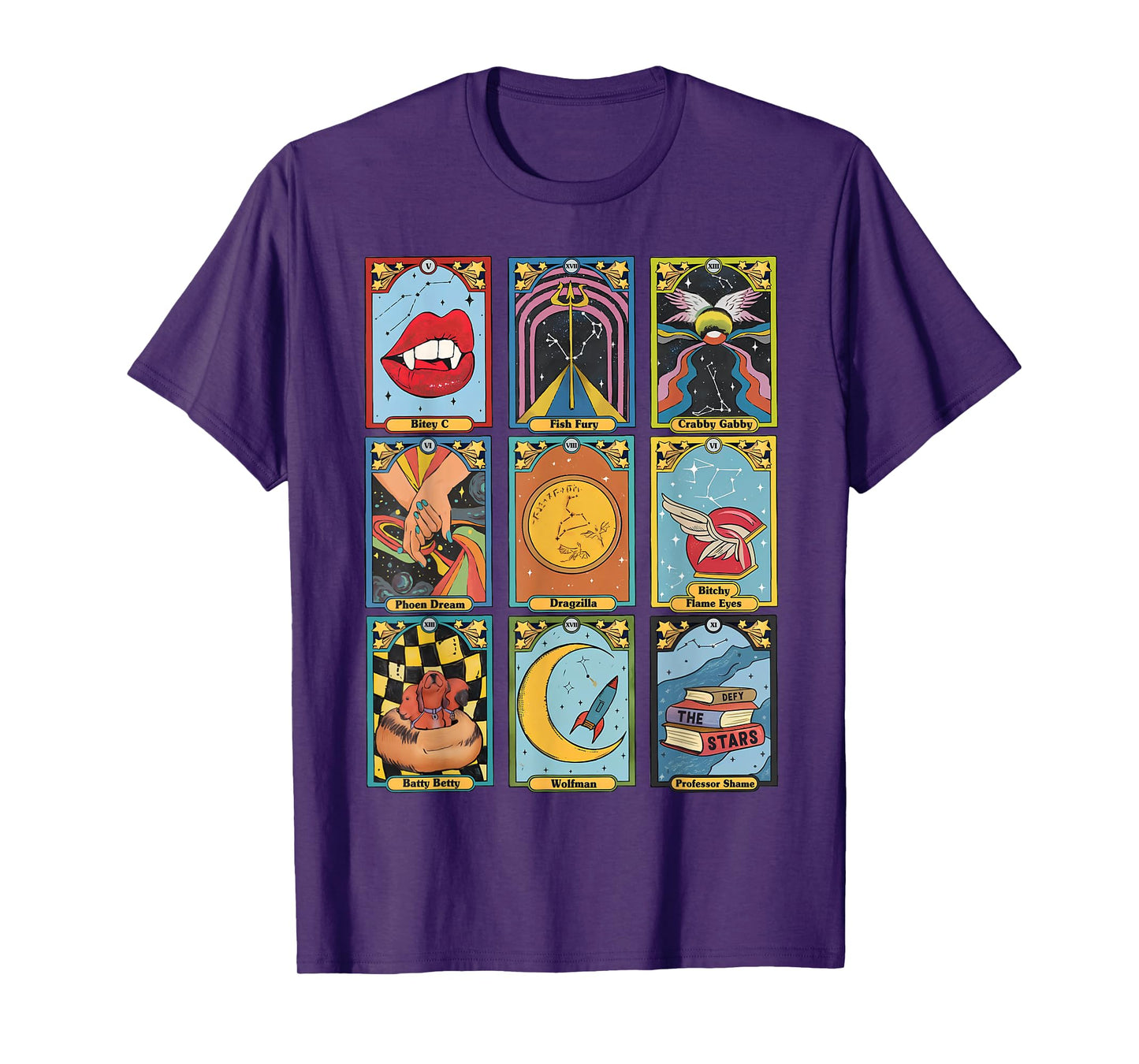 Retro Zodiac Academy Tarot Card Character T-Shirt