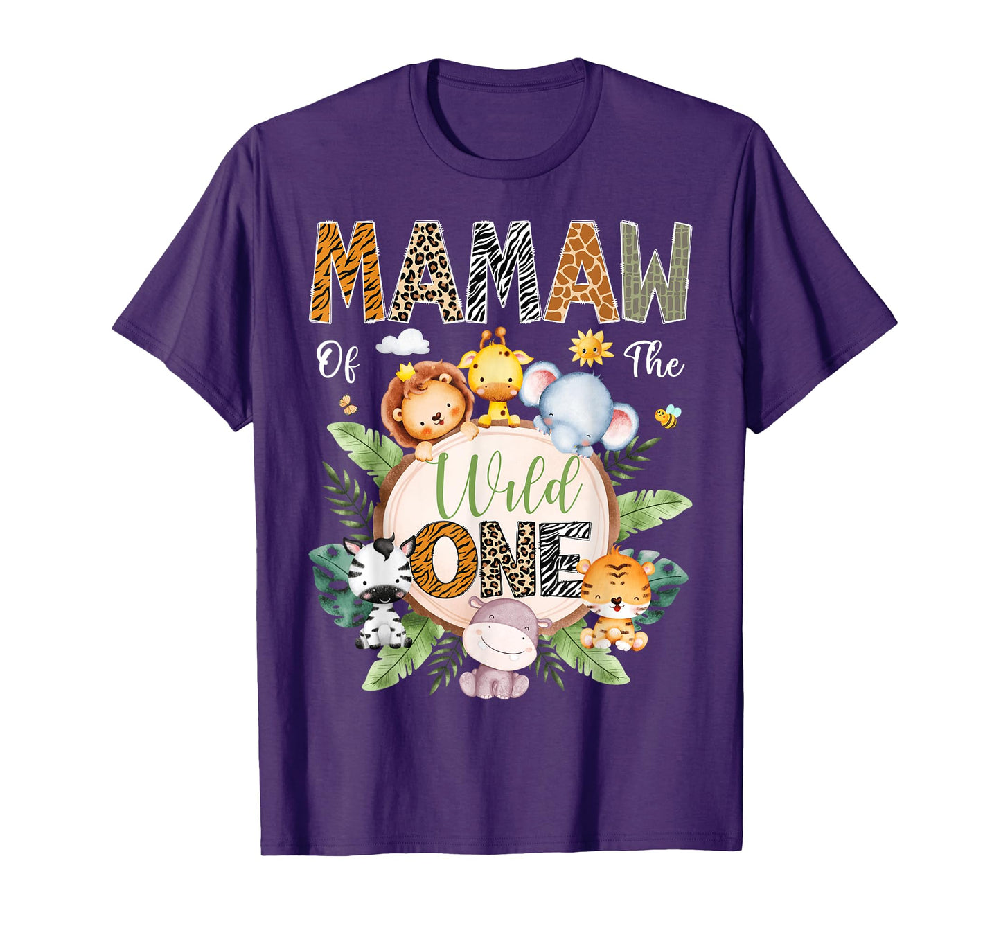 Mamaw Of The Wild One 1St Birthday Safari Jungle Animal T-Shirt