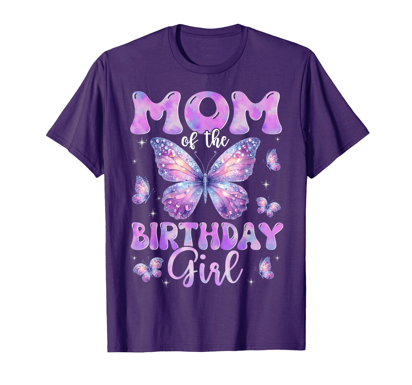 Mom Of The Birthday Girl Butterfly Family Matching T-Shirt