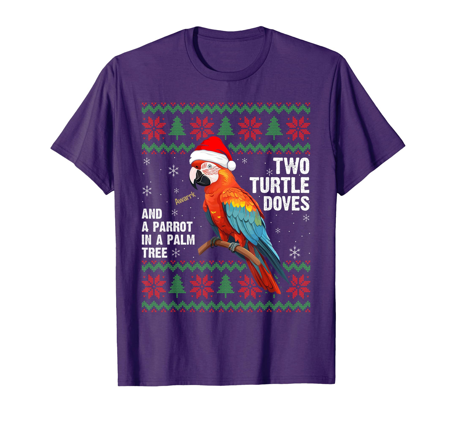 Funny Christmas Tropical Parrot Ugly Christmas Sweater T-Shirt