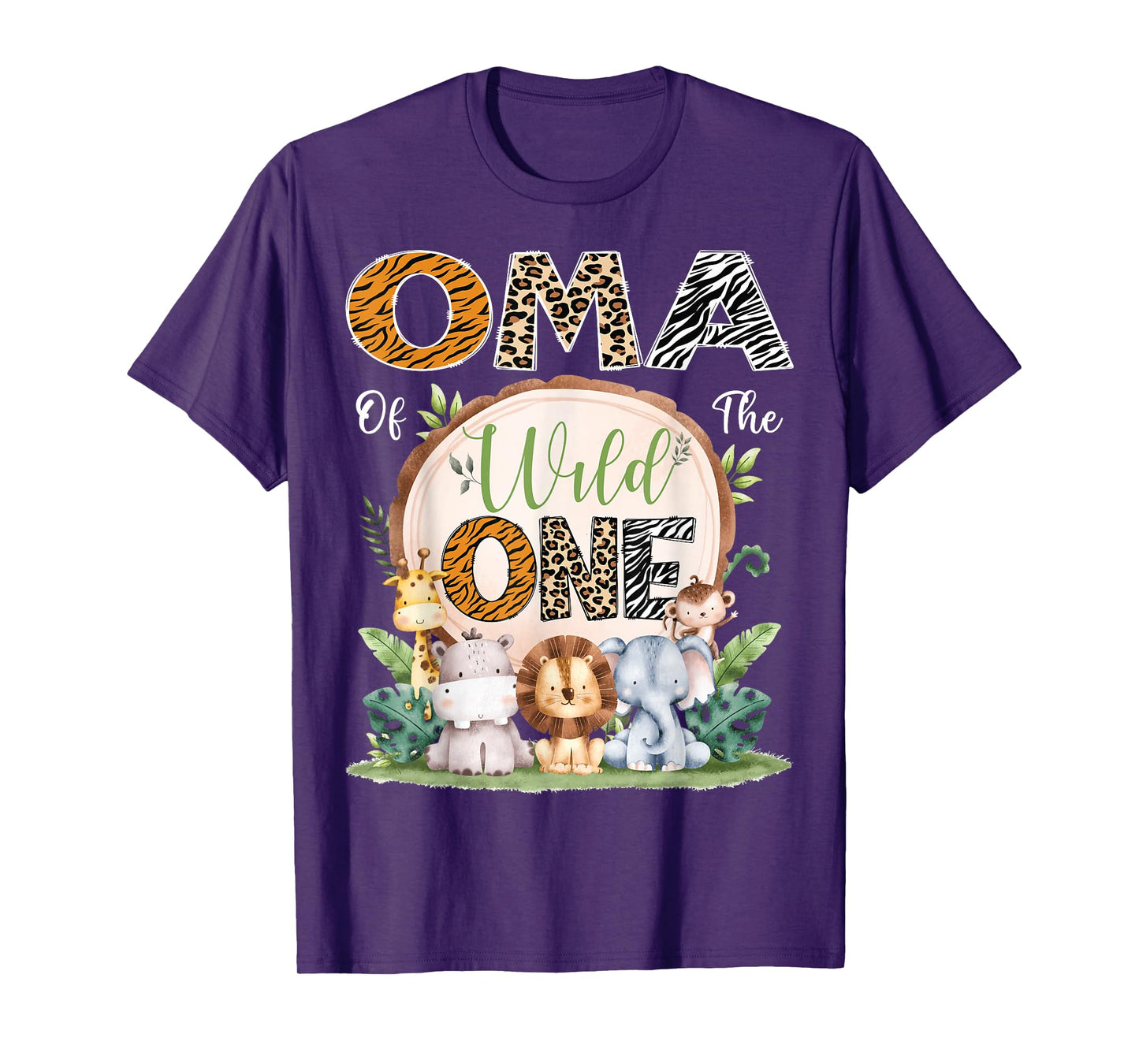 Oma Of The Wild One 1St Birthday Safari Jungle Woodland T-Shirt