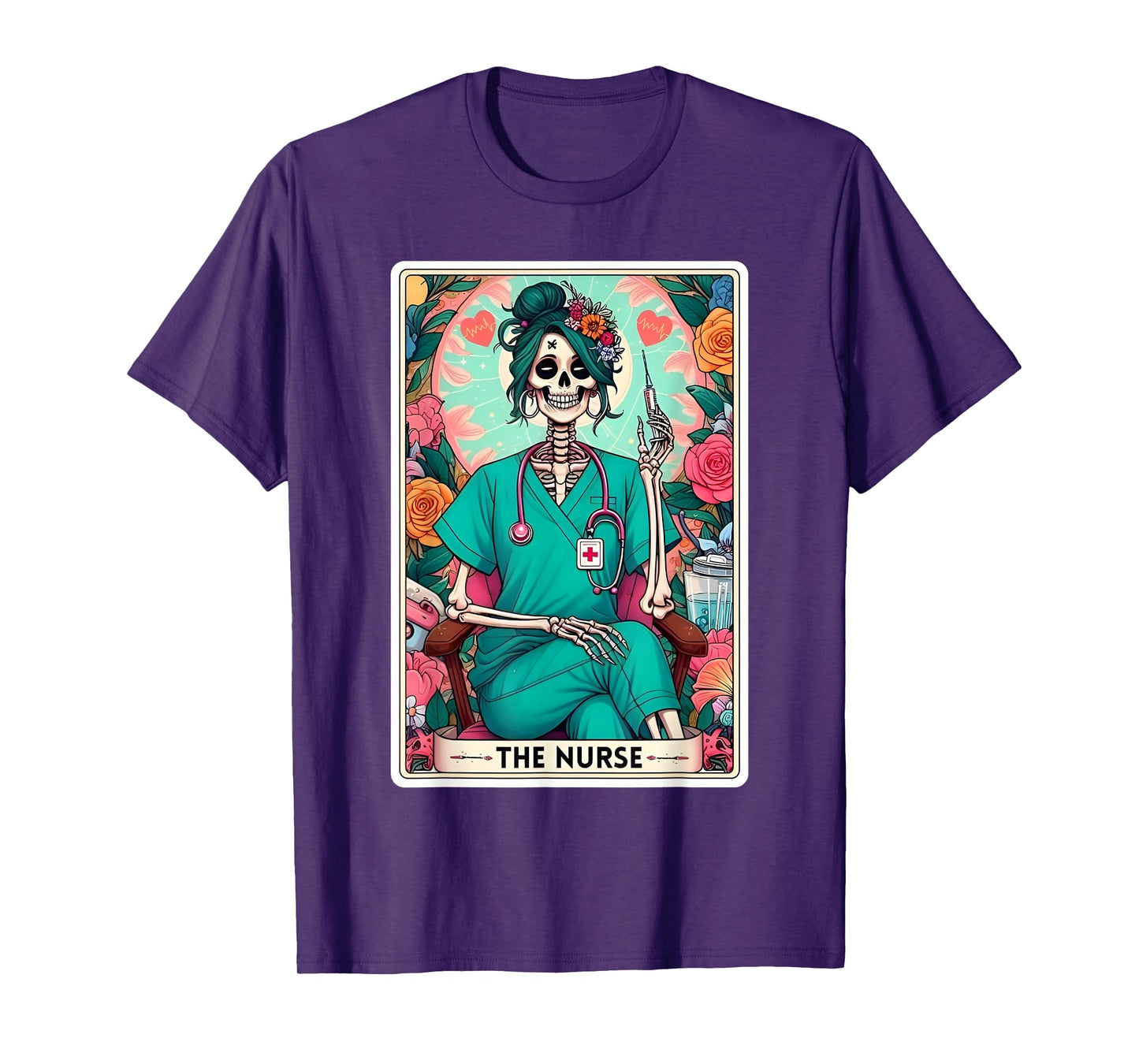 The Nurse Skeleton Tarot Card Funny Nursing Nurse RN LPN NP T-Shirt