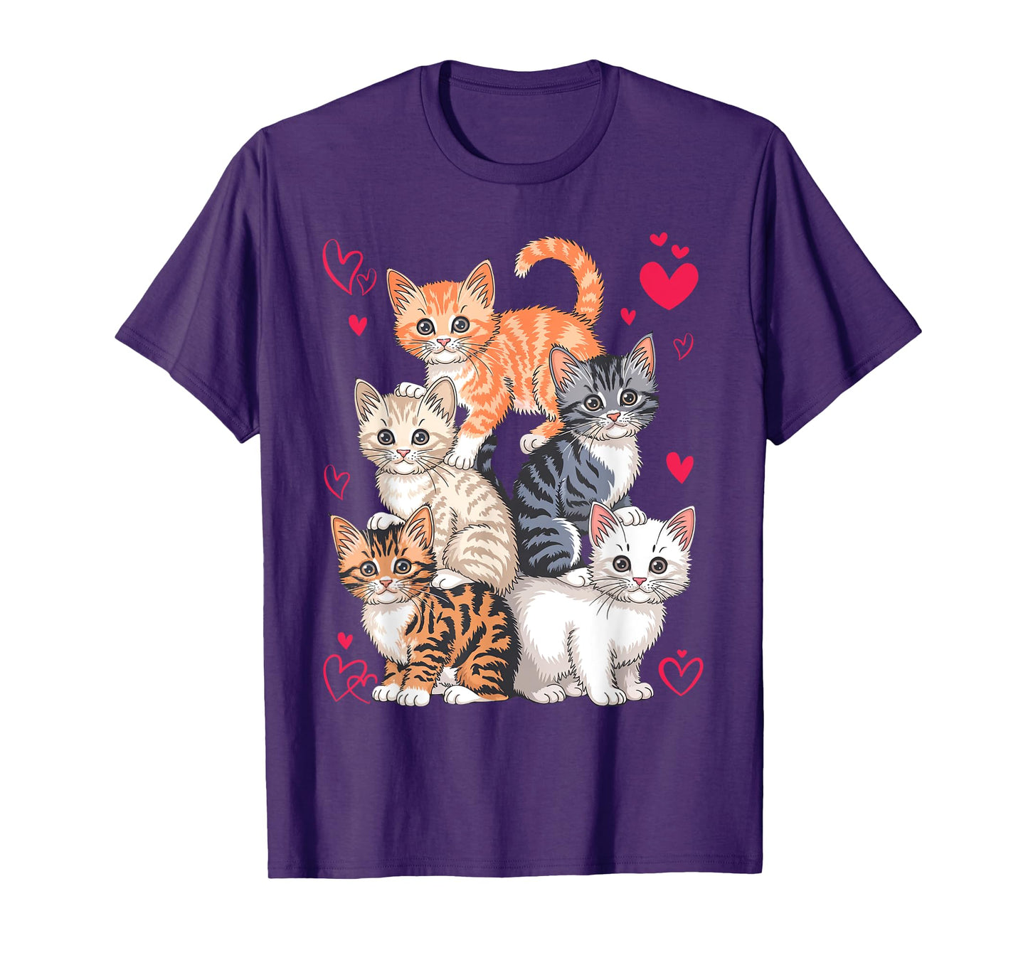 Cute Kawaii Cats Funny Kitten Cat Lover Gift Women Girl T-Shirt