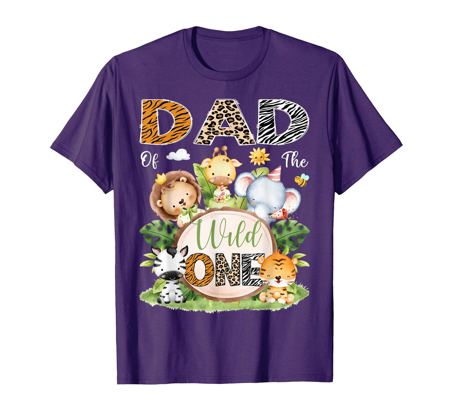 Dad Of The Wild One 1St Birthday Kids Safari Jungle T-Shirt