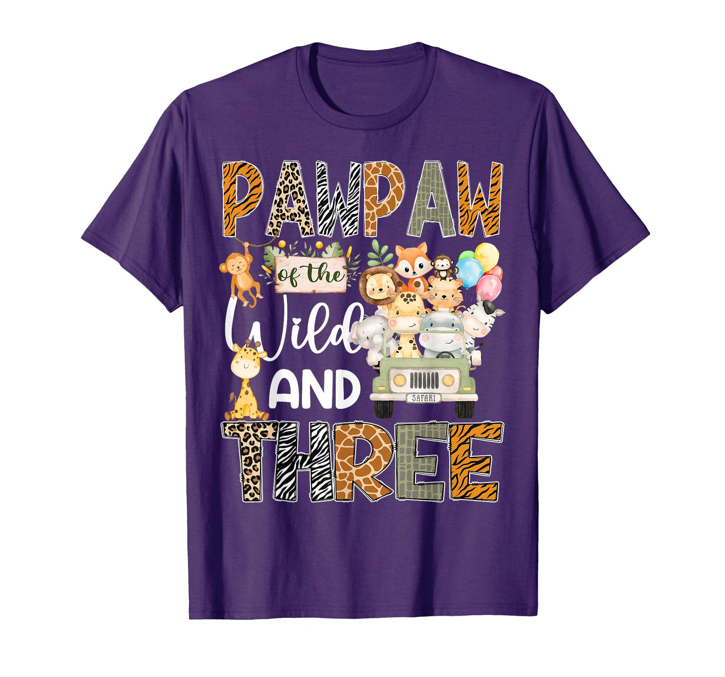 PawPaw Of The Wild Three 3Rd Birthday Safari Jungle T-Shirt