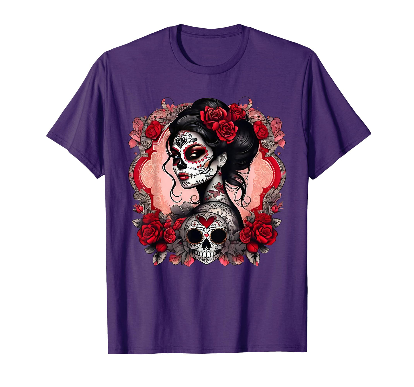 Sugar Skull Women De Los Muertos La Catrina Day Of The Dead T-Shirt