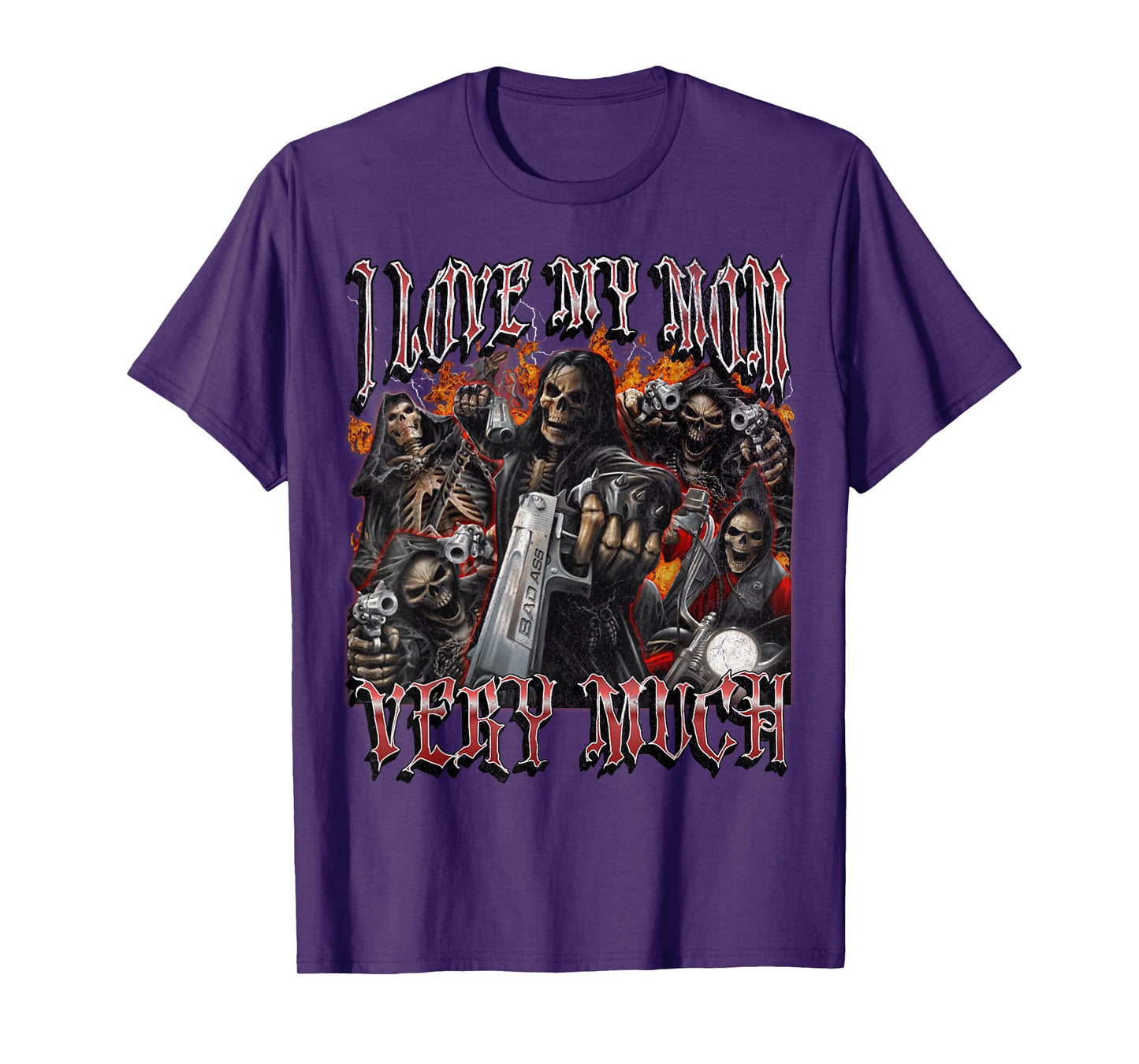 I Love My Mom Very Much Funny Hard Skeleton Meme Bootleg T-Shirt