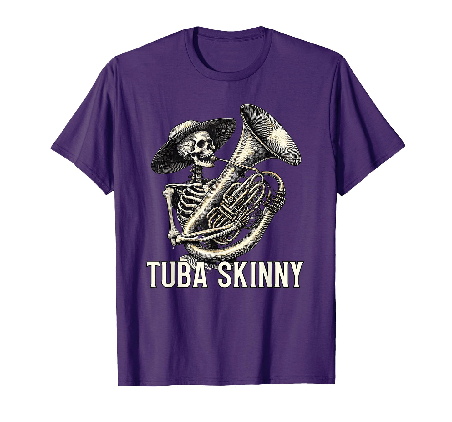 Tuba Skinny Skeleton Jazz Band Vintage Music Graphic Tee T-Shirt