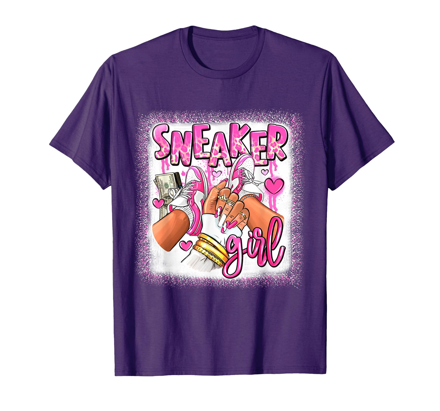 Women Pink And White Sneaker Girl, Funny Sneaker Girl Life T-Shirt