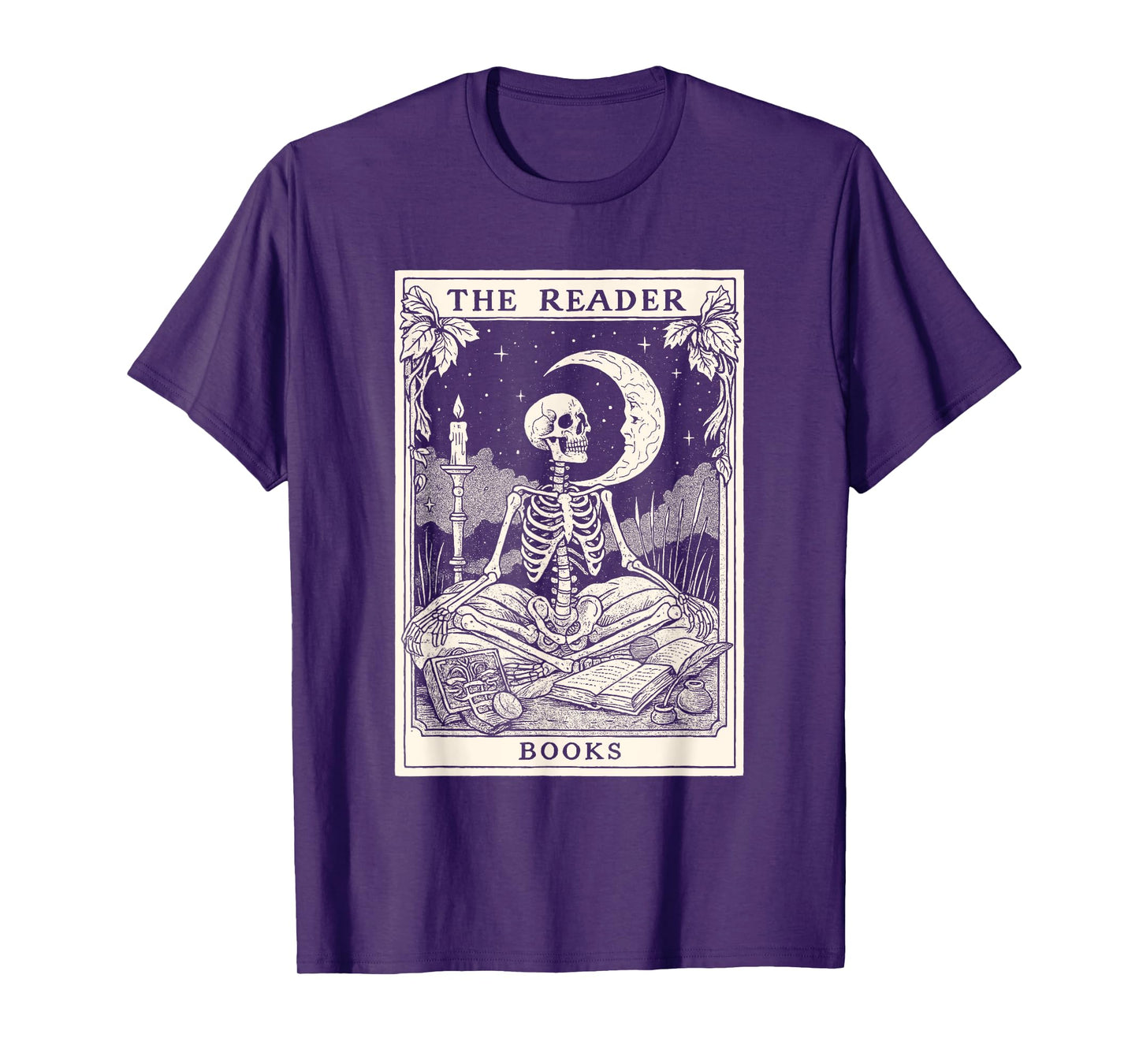 The Reader Tarot Card Skeleton Reading Halloween T-Shirt