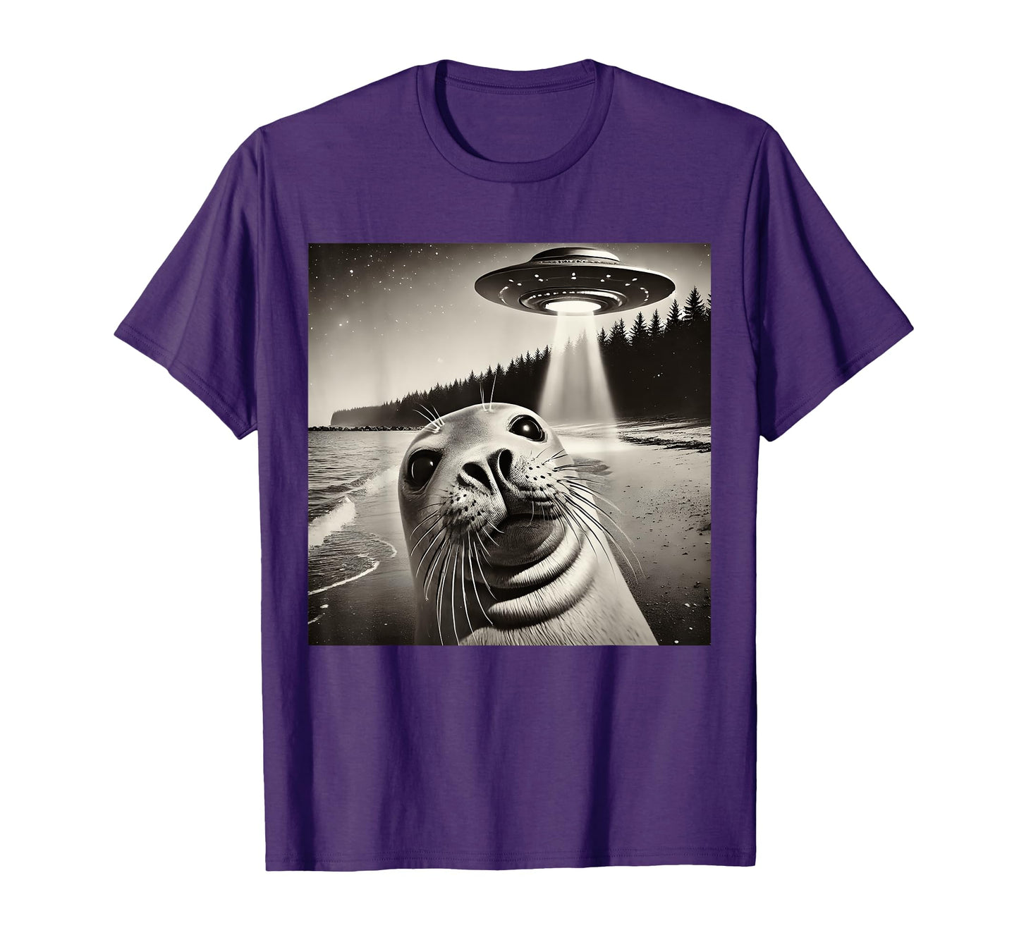 Funny Seal Selfie UFOs T-Shirt