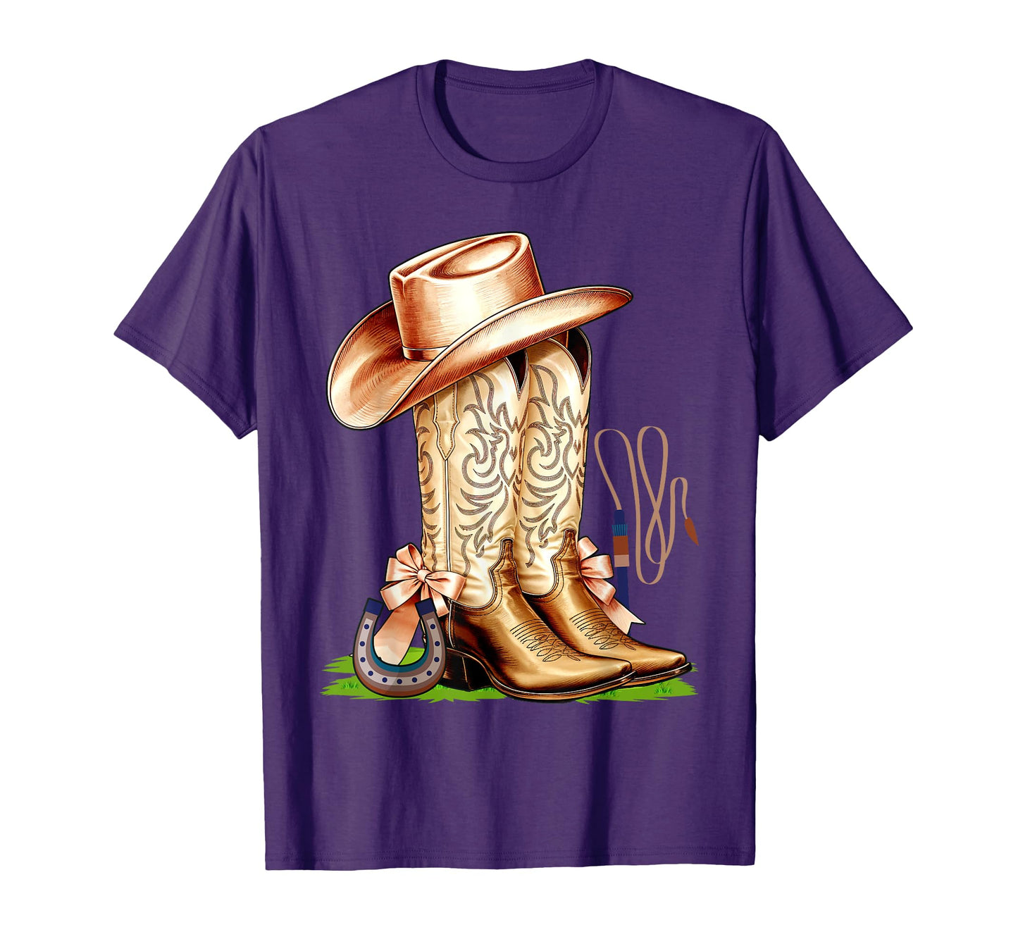 Coquette Pink Bow Cowboy Boots Cute Teen Girls, Women T-Shirt