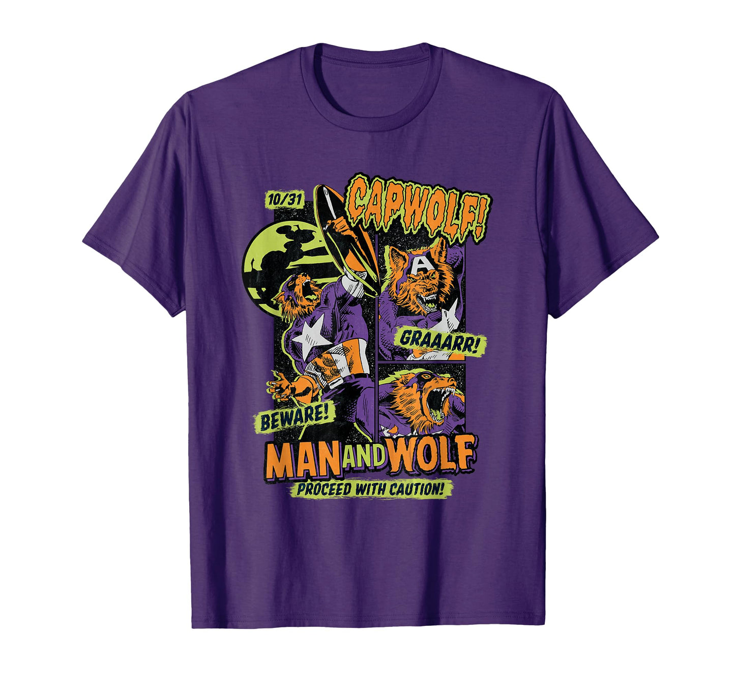 Marvel Captain America Halloween Werewolf Beware Capwolf! T-Shirt